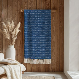 Elegant Throw Blanket Navy and White Waves Fleecefilt