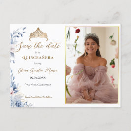 Elegant Tiara Quinceañera Photo Spara datumet Meddelande Vykort