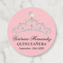 Elegant Tiara Rosa Spain Quinceañera Quince Gåvor Etiketter