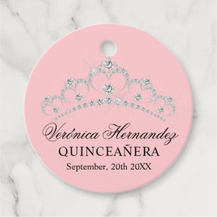 Elegant Tiara Rosa Spain Quinceañera Quince Gåvor Etiketter
