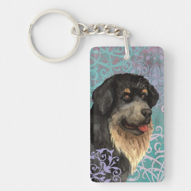 Elegant Tibetan Mastiff Keychain (Framsidan)