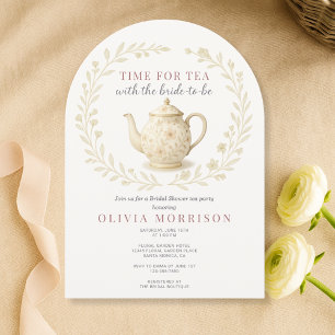 Elegant tid för Tea Bröllopsdusch Vildblomma Inbjudningar