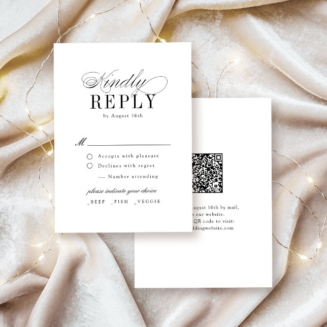 Elegant Tidlös Typografi Enkel Bröllop OSA Kort (Elegant Timeless Typography Simple Wedding RSVP Card)