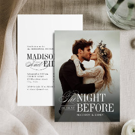Elegant Tidlös Typografi Foto Kvällen Före Inbjudningar
