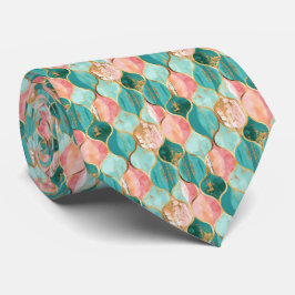 Elegant Tie i Rosa och turkos Slips