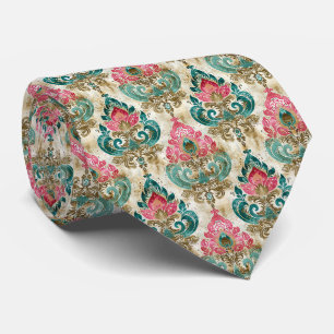 Elegant Tie i Rosa och turkos Slips
