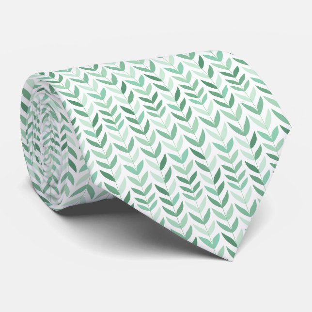 Elegant Tie med subtle Mint Mönster Slips (Rullad)