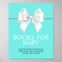 Elegant Tiffany Baby Shower Bokar för Baby-tecken Poster
