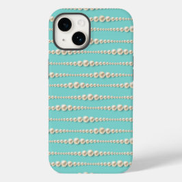Elegant Tiffany-Inspired Teal & Pearls iphone case