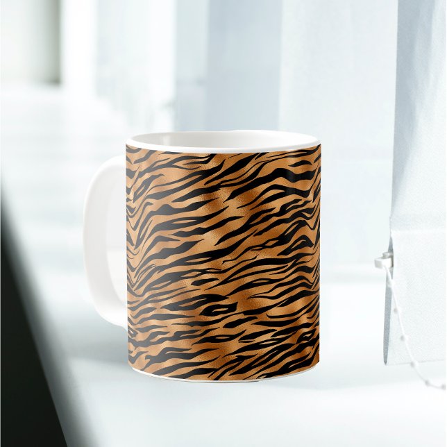 Elegant Tiger Animal Print Kaffemugg (Skapare uppladdad)