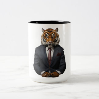 Elegant Tiger i Kostym Mugg - Unik