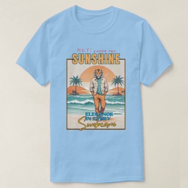Elegant Tiger on the Beach T Shirt (Design framsida)