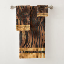 Elegant Tiger Print Guld Metallic Glam Chic