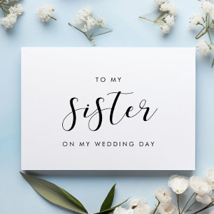 Elegant till min syster på mitt bröllopsdag kort