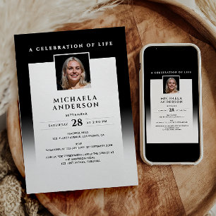 Elegant Till minne av Avlidne Foto Begravning/Minn Inbjudningar