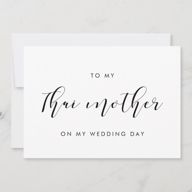 Elegant till mitt thailändska Mor på mitt bröllops Inbjudningar (Framsida)