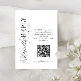 Elegant Timeless Typography Simple QR code wedding OSA Kort