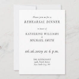 Elegant Timeless Wedding Rehearsal Invitations Inbjudningar