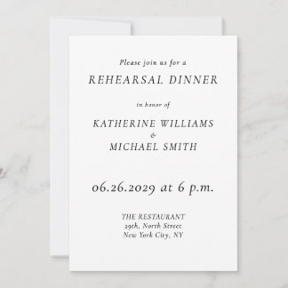 Elegant Timeless Wedding Rehearsal Invitations Inbjudningar