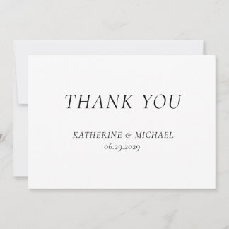 Elegant Timeless White Wedding Thank You Cards Tack Kort
