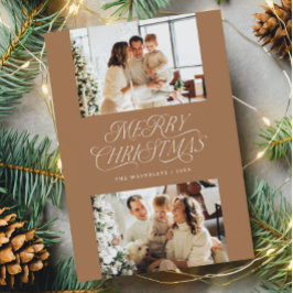 Elegant Timless Neutralt God jul Photo Julkort