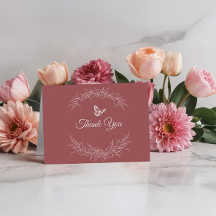 Elegant Timless Ro Mauve Foldat tackkort