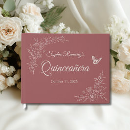 Elegant Timless Ro Mauve Quinceañera Guest Bok