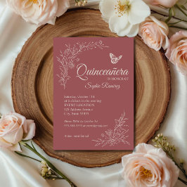 Elegant Timless Ro Mauve Quinceañera-inbjudan Inbjudningar