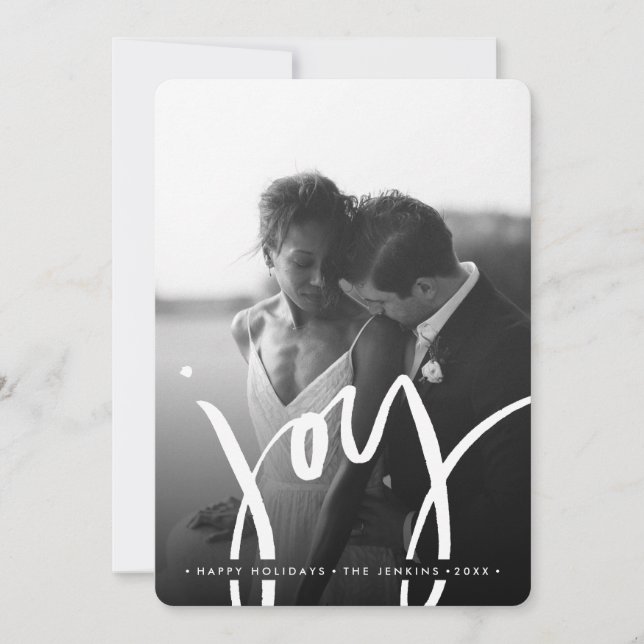 Elegant Timless Simple JOY HELGDAGARS PHOTO Julkort (Framsida)