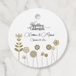 Elegant Timless Soft Guld Blommigt Minimalism Gåvor Etiketter