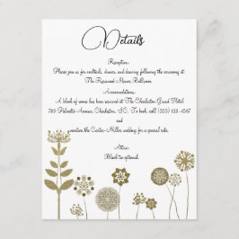 Elegant Timless Soft Guld Blommigt Minimalism Tilläggskort