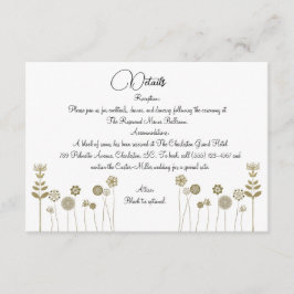 Elegant Timless Soft Guld Blommigt Minimalism Tilläggskort