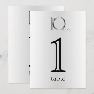 Elegant Tin 10-årsjubileum Bordskort