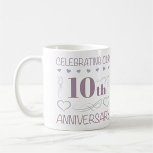 Elegant tioårsjubileum Bröllop Lavender Kaffemugg