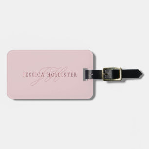 Elegant Tittar Monogram Ro Guld Bagagebricka