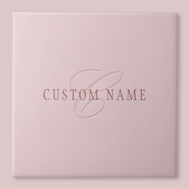 Elegant Tittar Monogram | Ro Guld Kakelplatta (Skapare uppladdad)
