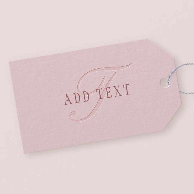 Elegant Tittar Monogram | Ro Guld Presentetikett (Skapare uppladdad)