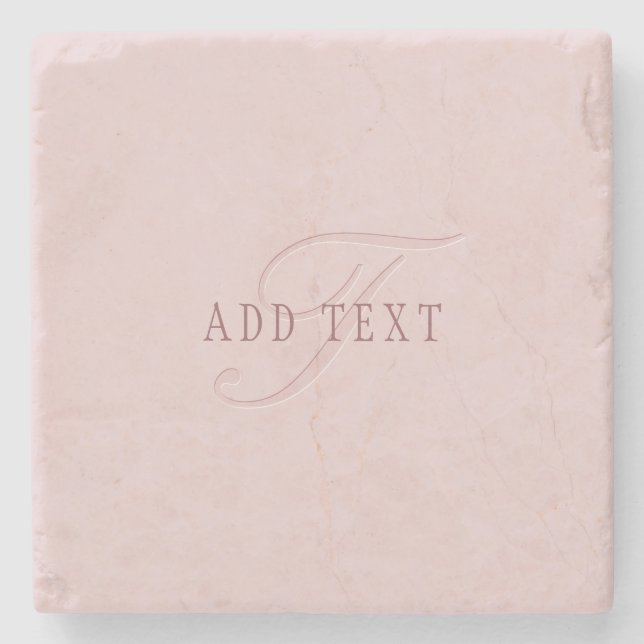 Elegant Tittar Monogram | Ro Guld Stenunderlägg (Framsidan)