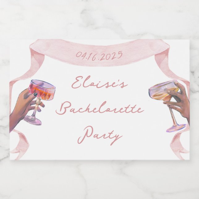 Elegant Toast - Anpassningsbar Bachelorette Mini C (Enkel etikett)