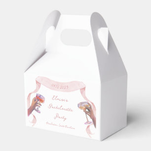 Elegant Toast Bachelorette Cute Unique Rosa Ribbon Presentaskar