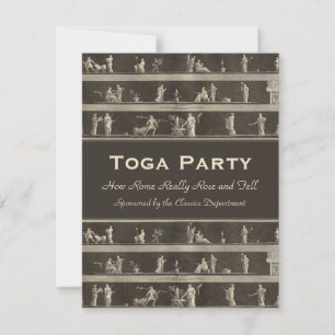 Elegant Toga Party Vacker Classical Motif Inbjudningar