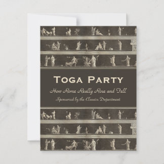 Elegant Toga Party Vacker Classical Motif Inbjudningar