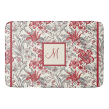 Elegant Toile de Jouy Deep Red och Subtle Grått