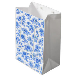 Elegant Toile du Jouy Sunflowers – Blue Botanical 