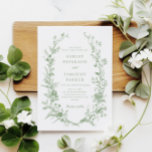 Elegant Toile Fransk Sage Grönt Blommigt Bröllop Inbjudningar<br><div class="desc">Bröllbjudan till elegant Toile Fransk Sage Grönt Blommigt</div>