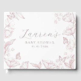 Elegant Toile Print Nature Baby Shower Gästböcker