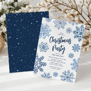Elegant Toile Snöflinga Julfest Inbjudningar