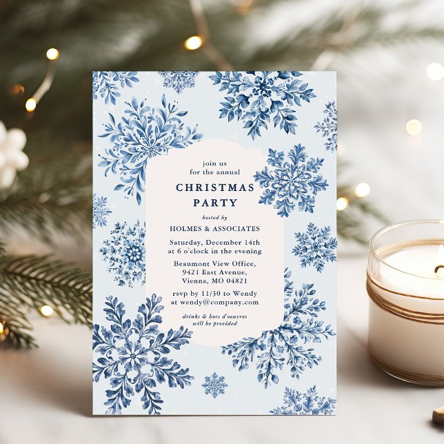 Elegant Toile Snowflake jul Party Inbjudningar (Skapare uppladdad)