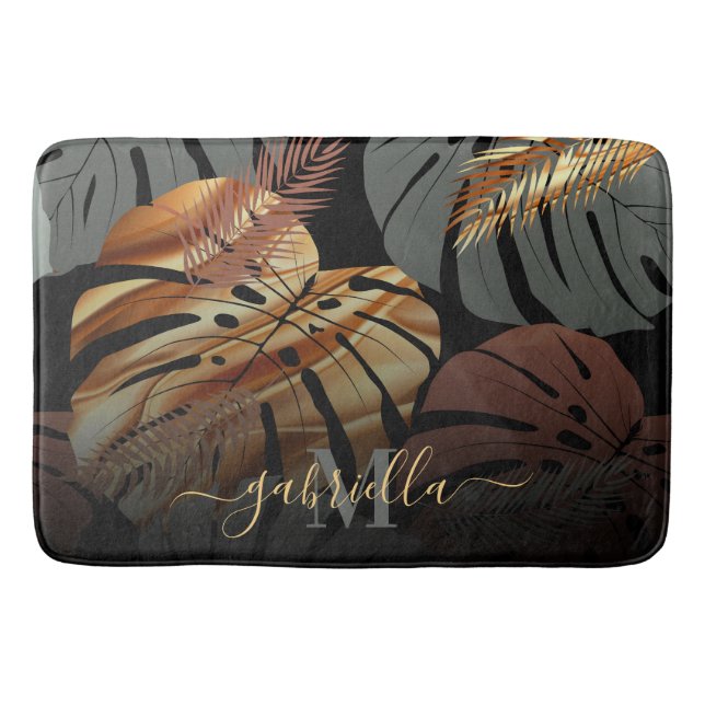 Elegant Topical Lövs Badrumsmatta (Framsidan)