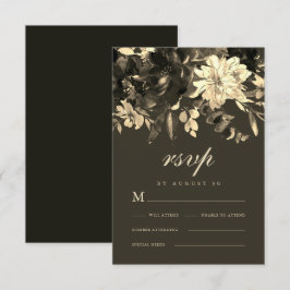 Elegant Torkad Blommigt Chocolate Brown OSA Kort